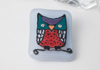 Fused Owl Brooch