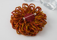 Dark Orange Flower Brooch alternative view 1