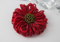 Red Flower Brooch