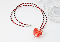 Red Heart Lampwork Necklace alternative view 1