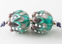 Lampwork Dahlia Bead Pair