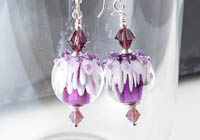 Purple Aster Lampwork Earrings alternative view 1