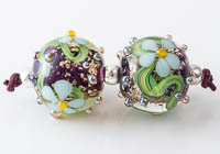 Glittery Lampwork Flower Beads