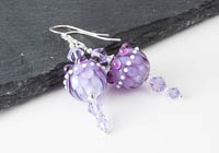 Purple Dahlia Lampwork Earrings alternative view 2