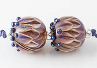 Lampwork Dahlia Bead Pair