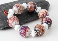 Fiery Lampwork Dahlia Bead Set alternative view 1