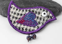 Harris Tweed Bird Brooch