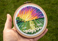 Sunset - Landscape Embroidery Hoop Art alternative view 1