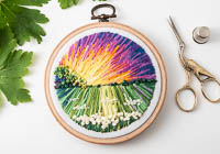 Sunset - Landscape Embroidery Hoop Art
