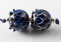 Lampwork Dahlia Bead Pair