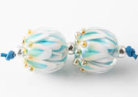 Lampwork Dahlia Bead Pair