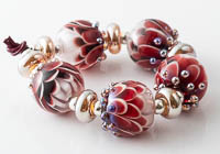 Ruby Lampwork Dahlia Bead Set alternative view 1