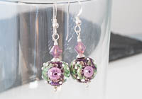 Pink Murrini Lampwork Earrings alternative view 2