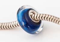 Silver Cored Blue Lampwork Charm Bead