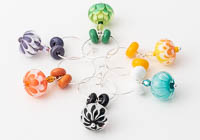 Lampwork Flower Wine Glass Charms (set of 6)