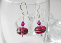 Fuchsia Lampwork Earrings