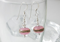 Pink Lampwork Earrings