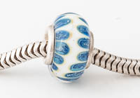 Blue and White Cored Lampwork Bead alternative view 1