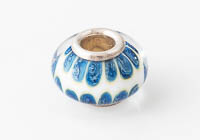 Blue and White Cored Lampwork Bead