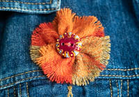 Harris Tweed Flower Brooch