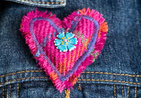 Harris Tweed Heart Brooch