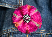 Harris Tweed Flower Brooch