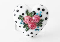 Lampwork Flowery Heart Bead