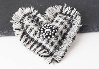 Harris Tweed Heart Brooch