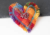 Harris Tweed Heart Brooch