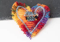 Harris Tweed Heart Brooch alternative view 1