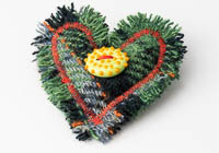 Harris Tweed Heart Brooch