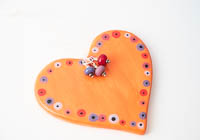 Orange Ceramic Heart Hanging alternative view 1