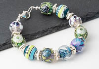 Lampwork and Silver Bracelet alternative view 1