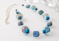 "Lightning" Lampwork and Kyanite Necklace alternative view 1