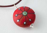 Stone Tumbled Red Lampwork Pendant Necklace alternative view 1