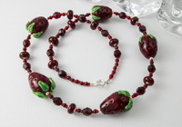 Strawberry Lampwork Necklace