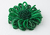 Emerald Green Flower Brooch