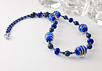 Blue Bubble Lampwork Necklace alternative view 1