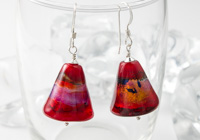 Red Shimmer Cone Earrings