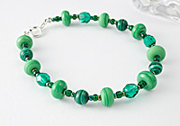 Malachite and Lampwork Bracelet