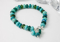 Teal Lampwork Bracelet