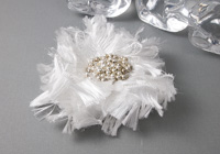 Fluffy White Flower Brooch