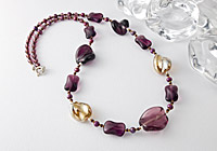 Amethyst Lampwork and Pearl Necklace alternative view 1