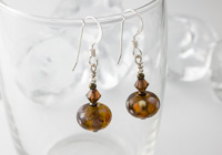 Brown Spotty Lampwork Earrings