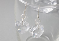 Clear Crystal Heart Earrings