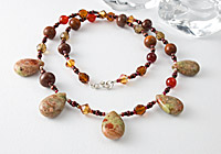 Unakite Gemstone Necklace