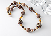 Lampwork and Silver Riban Jasper Necklace alternative view 1