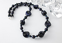 "Pinpoint Sparkle" Blue Goldstone Necklace alternative view 1