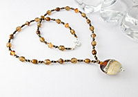 Amber Lampwork Necklace
