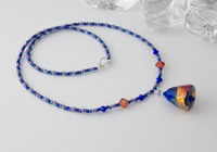 "Cobalt Blues" Lampwork Necklace alternative view 1